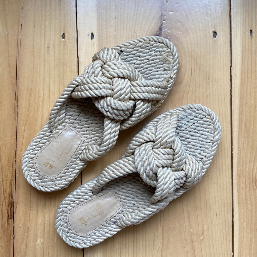 Braided Platform Sandals, Size 8